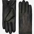 Ezra (black) - Lambskin leather gloves with warm rabbit fur lining and touchscreen feature