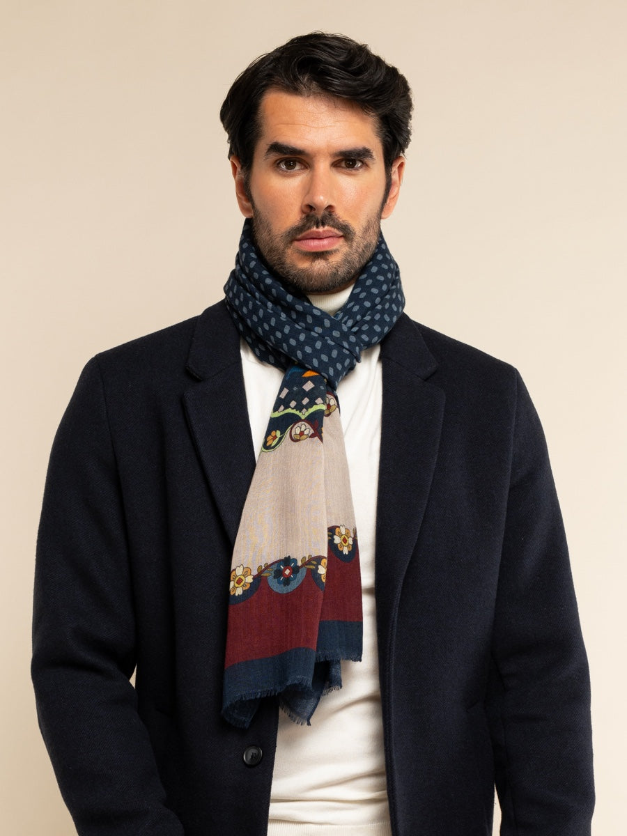 Edoardo (blue) - Soft and lightweight Italian scarf from 100% wool