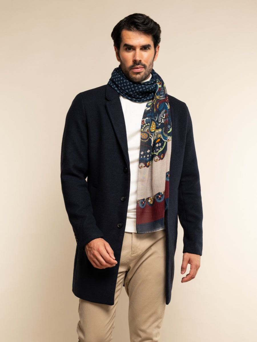 Edoardo (blue) - Soft and lightweight Italian scarf from 100% wool