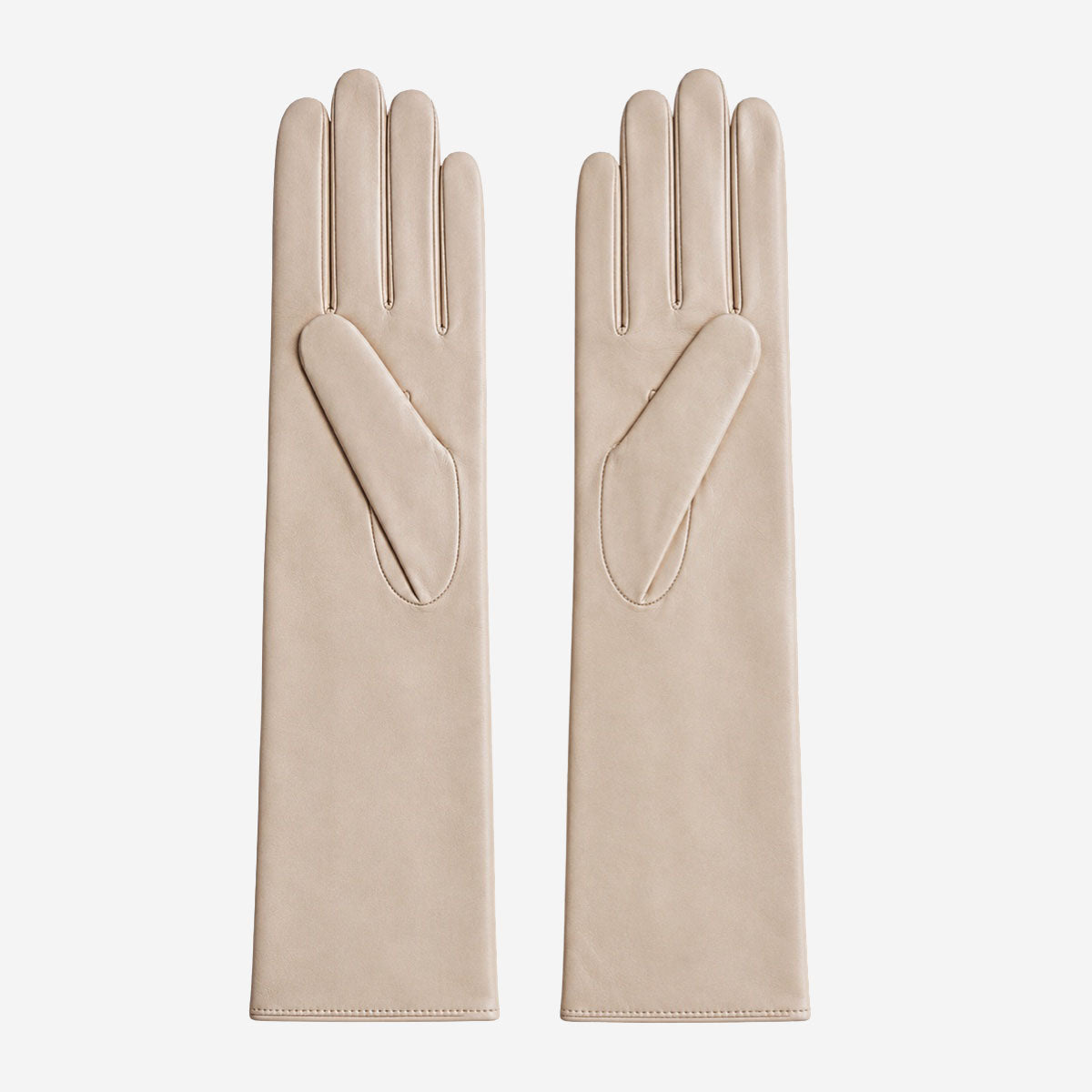 Leonora (cream) - Italian cashmere lined 6-button length leather gloves