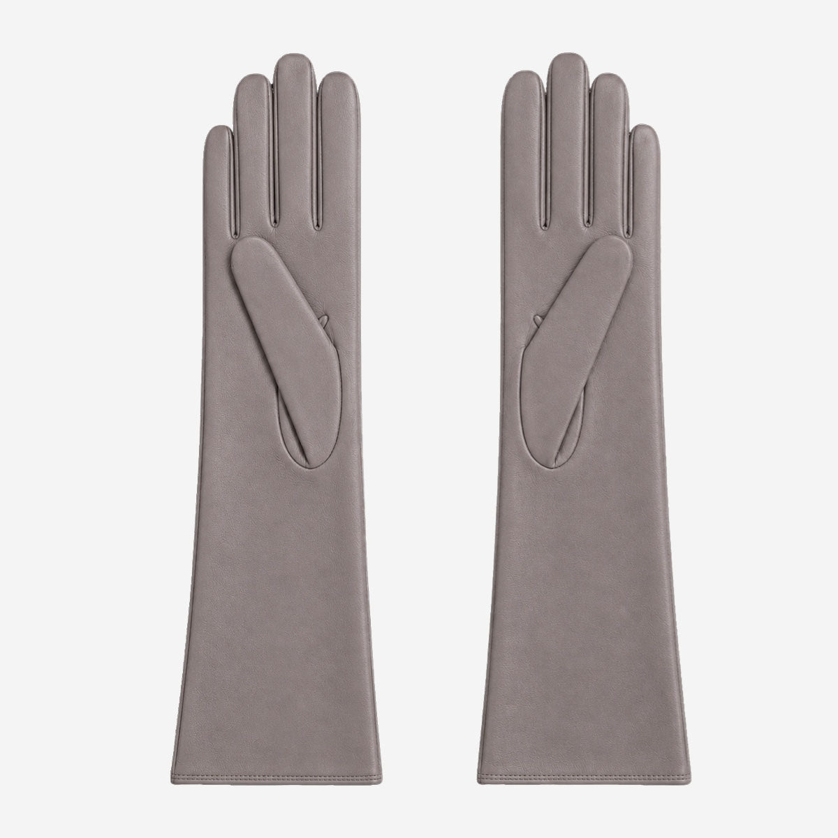 Leonora (grey) - Italian cashmere lined 6-button length leather gloves