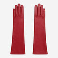 Leonora (deep red) - Italian cashmere lined 6-button length leather gloves