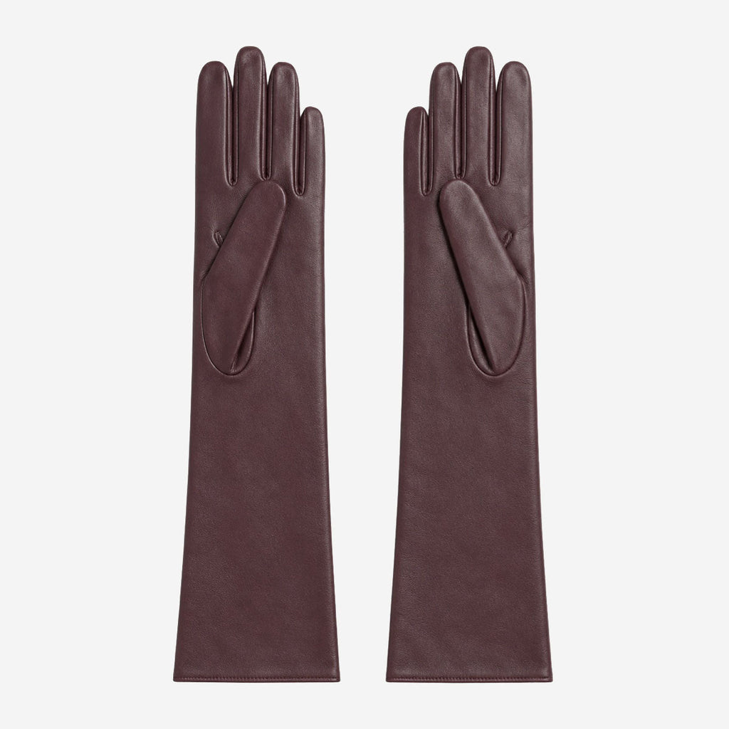 Leonora (dark brown) - Italian "8 button length" cashmere lined leather gloves