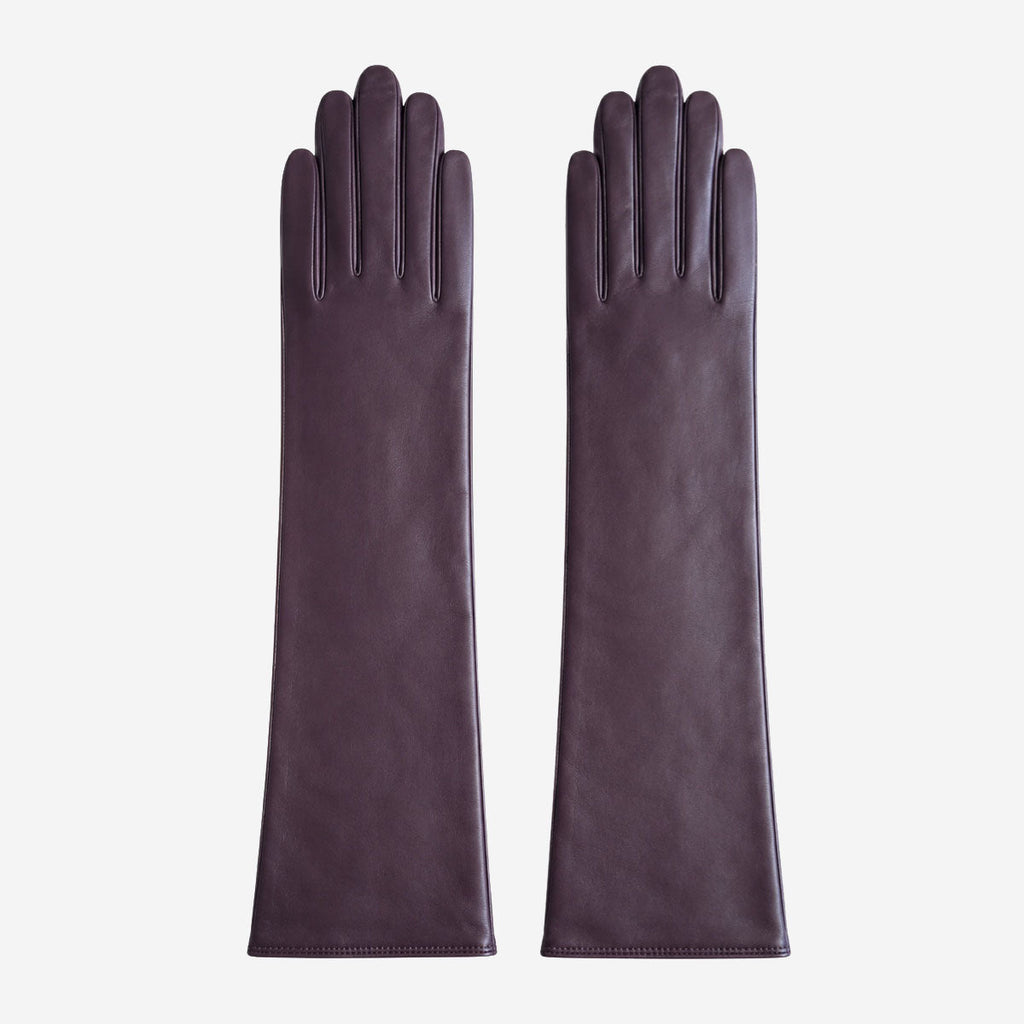 Leonora (dark brown) - Italian "8 button length" cashmere lined leather gloves