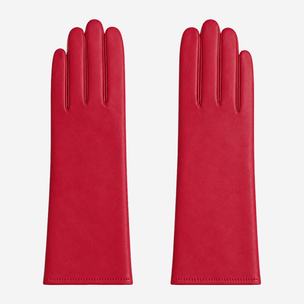 FC04 (deep red) - Women's Italian cashmere lined leather gloves