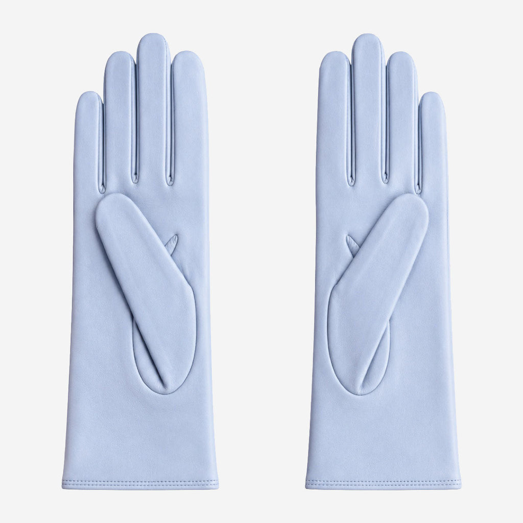 Leonora (sky) - Italian cashmere lined 6-button length leather gloves