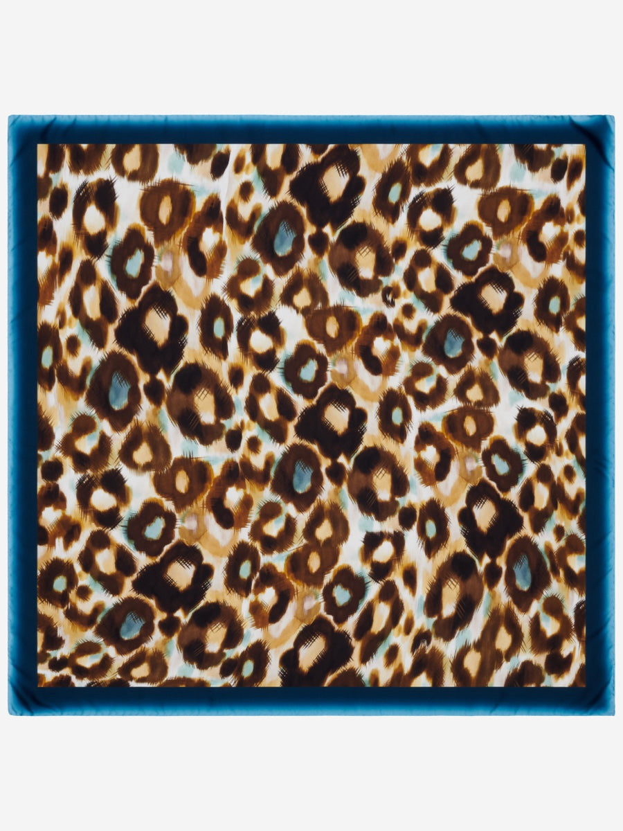 Bruna (blue)- Soft and lightweight Italian foulard from pure silk
