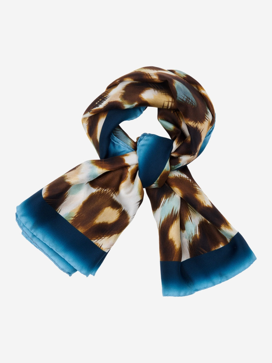 Bruna (blue)- Soft and lightweight Italian foulard from pure silk