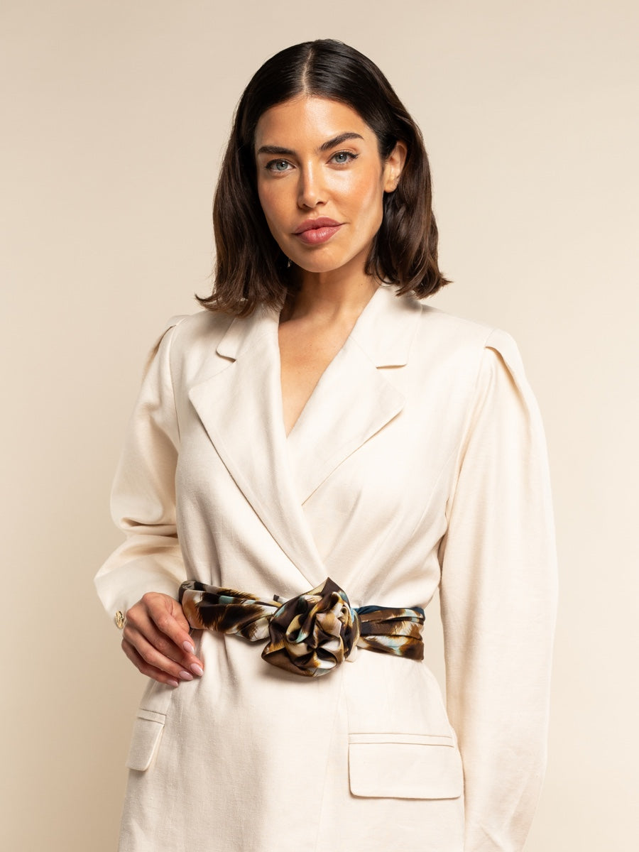 Bruna (blue)- Soft and lightweight Italian foulard from pure silk
