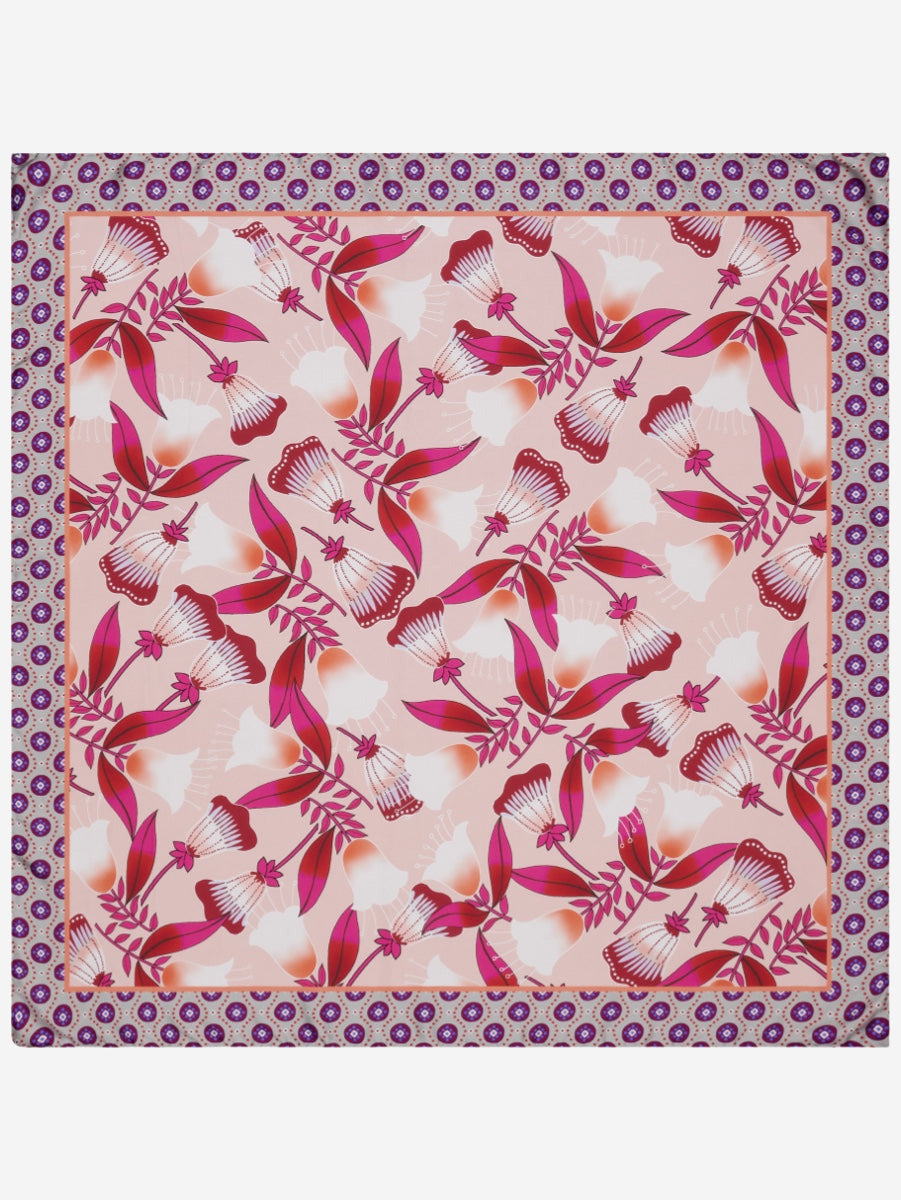 Bruna (pink)- Soft and lightweight Italian foulard from pure silk