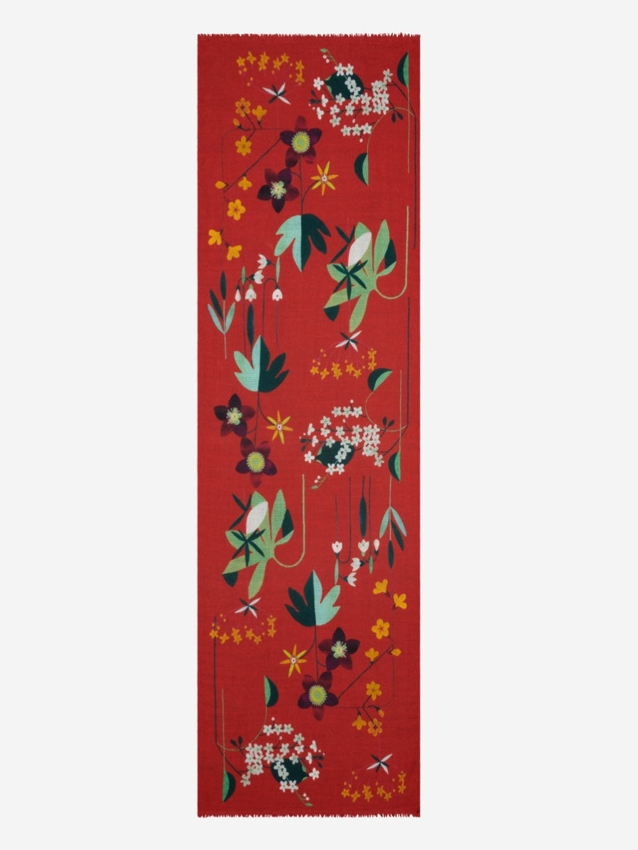 Evelina (red) - Soft and lightweight Italian scarf from premium wool
