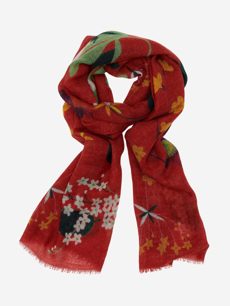 Evelina (red) - Soft and lightweight Italian scarf from premium wool
