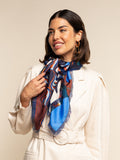 Giorgia (blue/red) - Italian soft and lightweight foulard made from pure silk