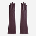 FS01W (brown) - Italian cashmere lined opera length leather gloves