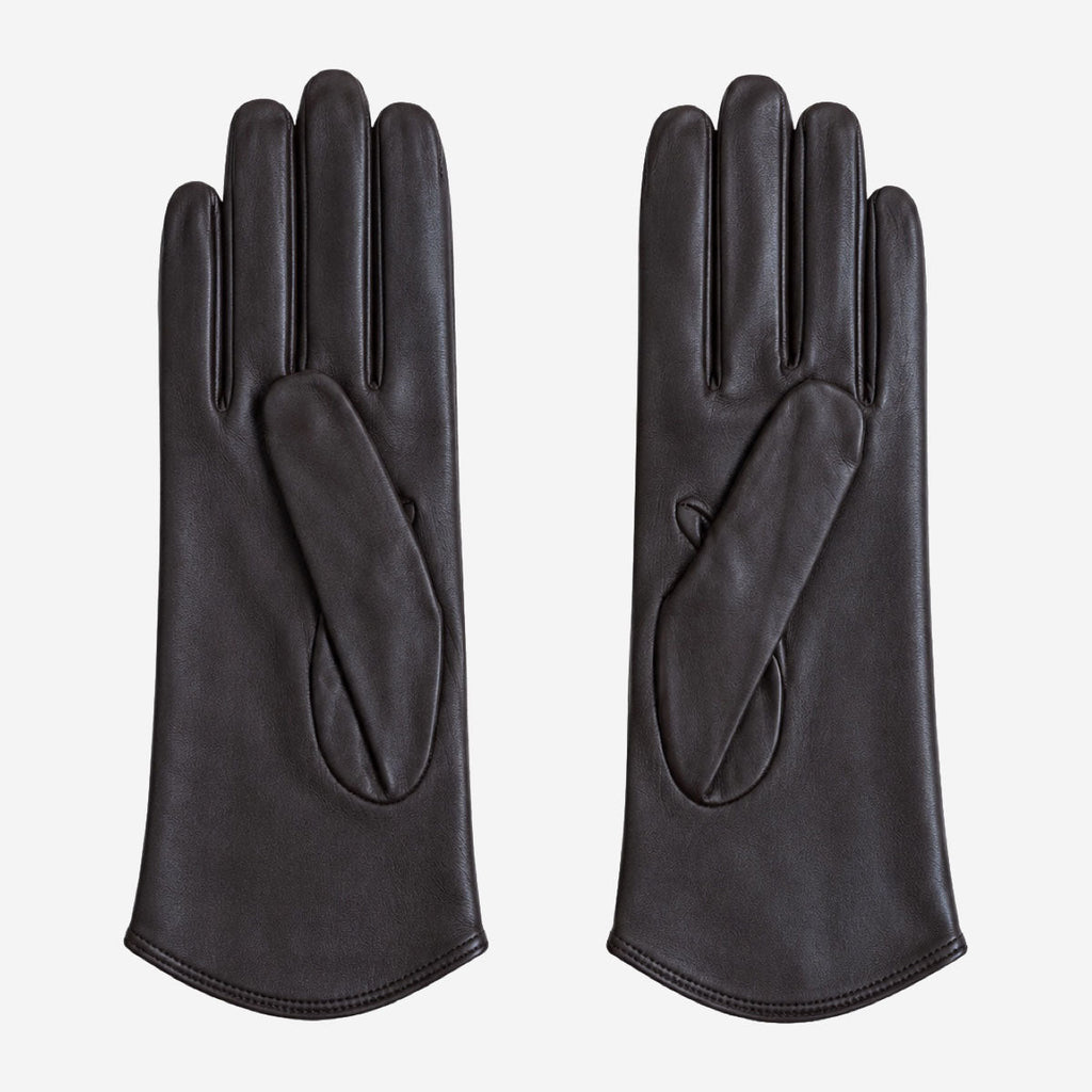 FS02Z (darkbrown) - Women’s unlined Italian lambskin leather gloves