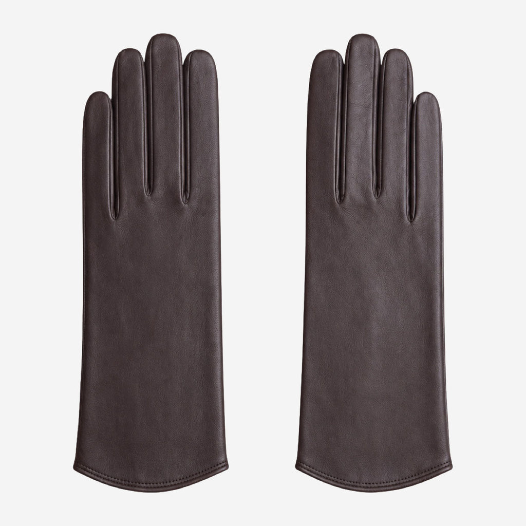 FS02Z (darkbrown) - Women’s unlined Italian lambskin leather gloves