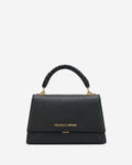 Federica (black) - Italian calf leather women's crossbody bag (with shoulder strap)