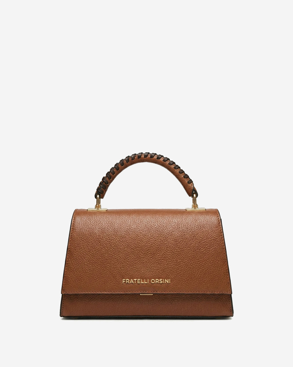 Federica (cognac) - Italian calf leather women's crossbody bag (with shoulder strap)