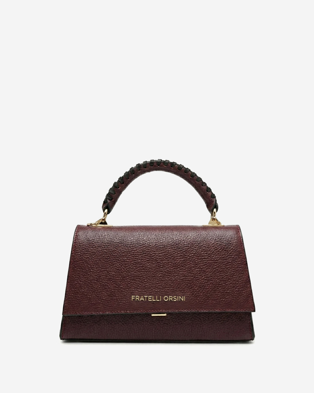 Federica (eggplant) - Italian calf leather women's crossbody bag (with shoulder strap)