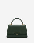 Federica (green) - Italian calf leather women's crossbody bag (with shoulder strap)