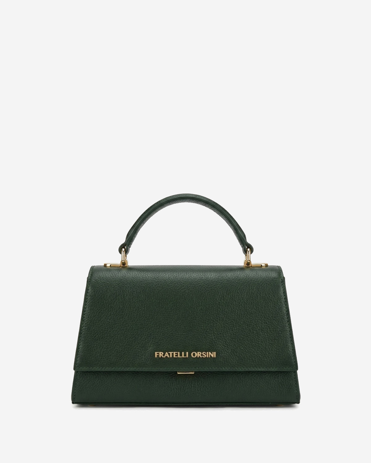 Federica (green) - Italian calf leather women's crossbody bag (with shoulder strap)