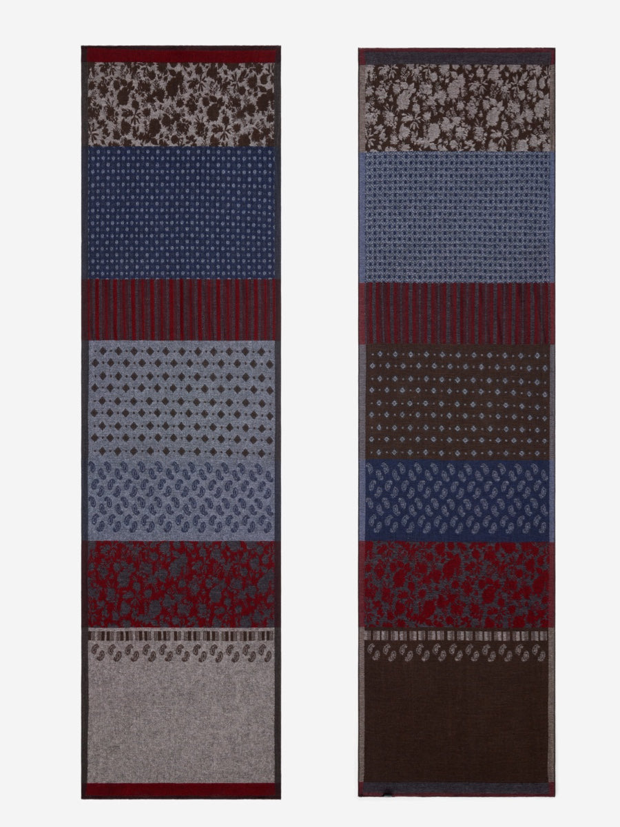 Federico (red/blue) - Warm and soft Italian scarf from wool blend