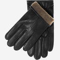 Giovanni (black) - Classic Italian lambskin leather gloves with cashmere lining