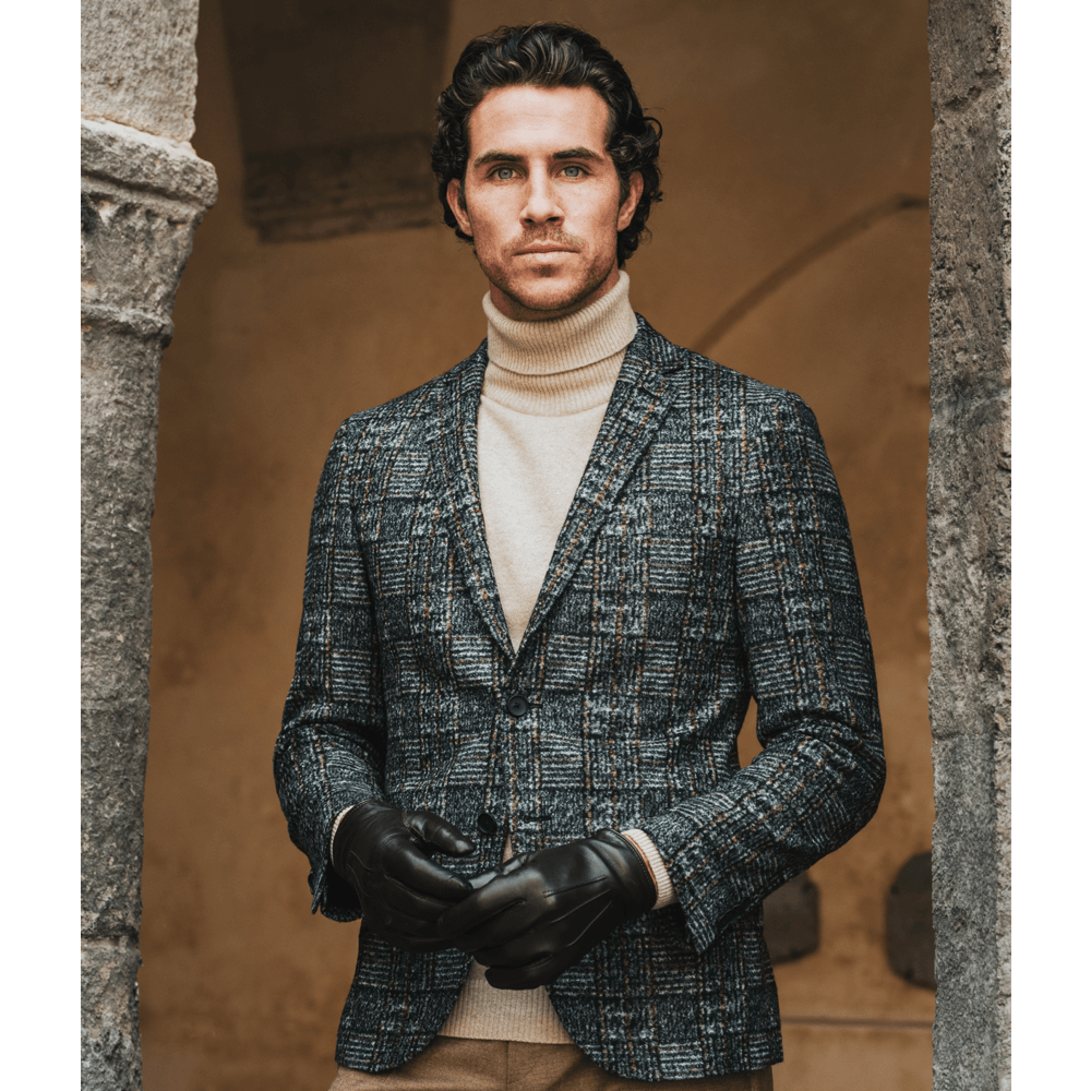 Giovanni (black) - Classic Italian lambskin leather gloves with cashmere lining