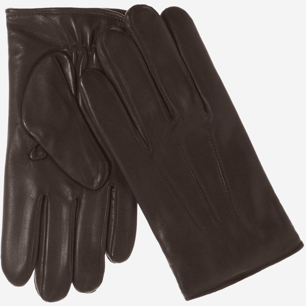 Giovanni (brown) - Classic Italian lambskin leather gloves with cashmere lining & touchscreen feature