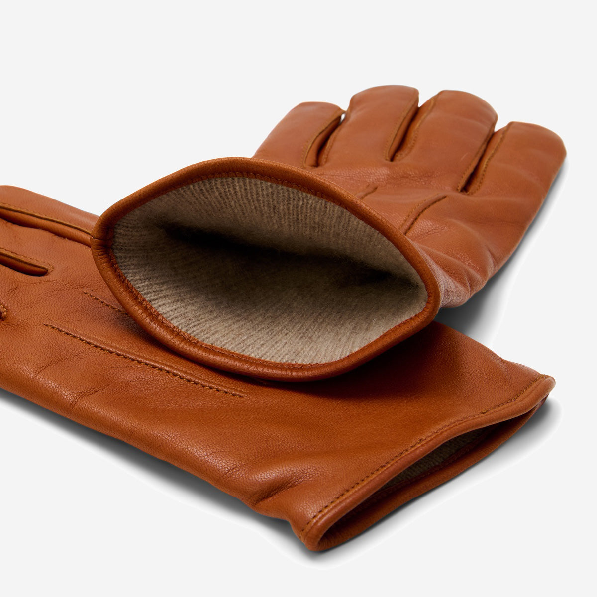 Giovanni (cognac) - Classic Italian lambskin leather gloves with cashmere lining