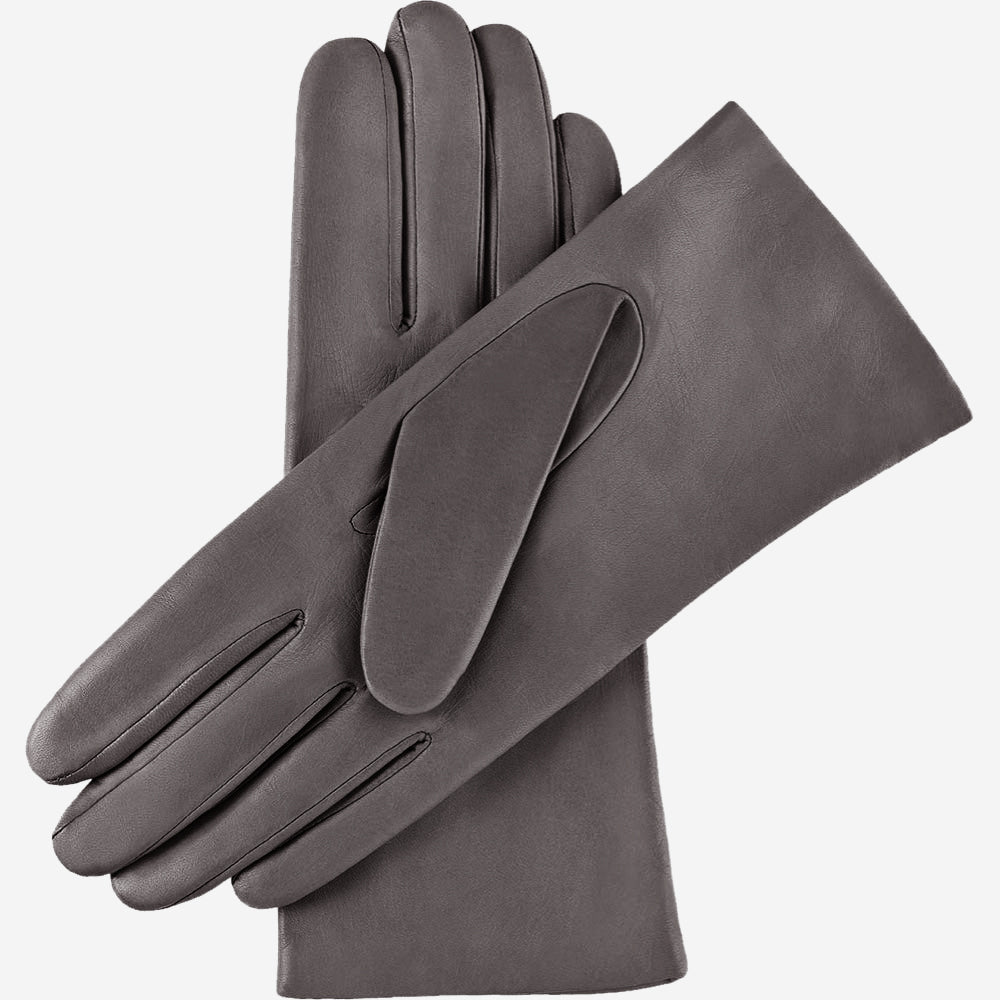 Isabella (dark grey) - Italian lambskin leather gloves with cashmere lining
