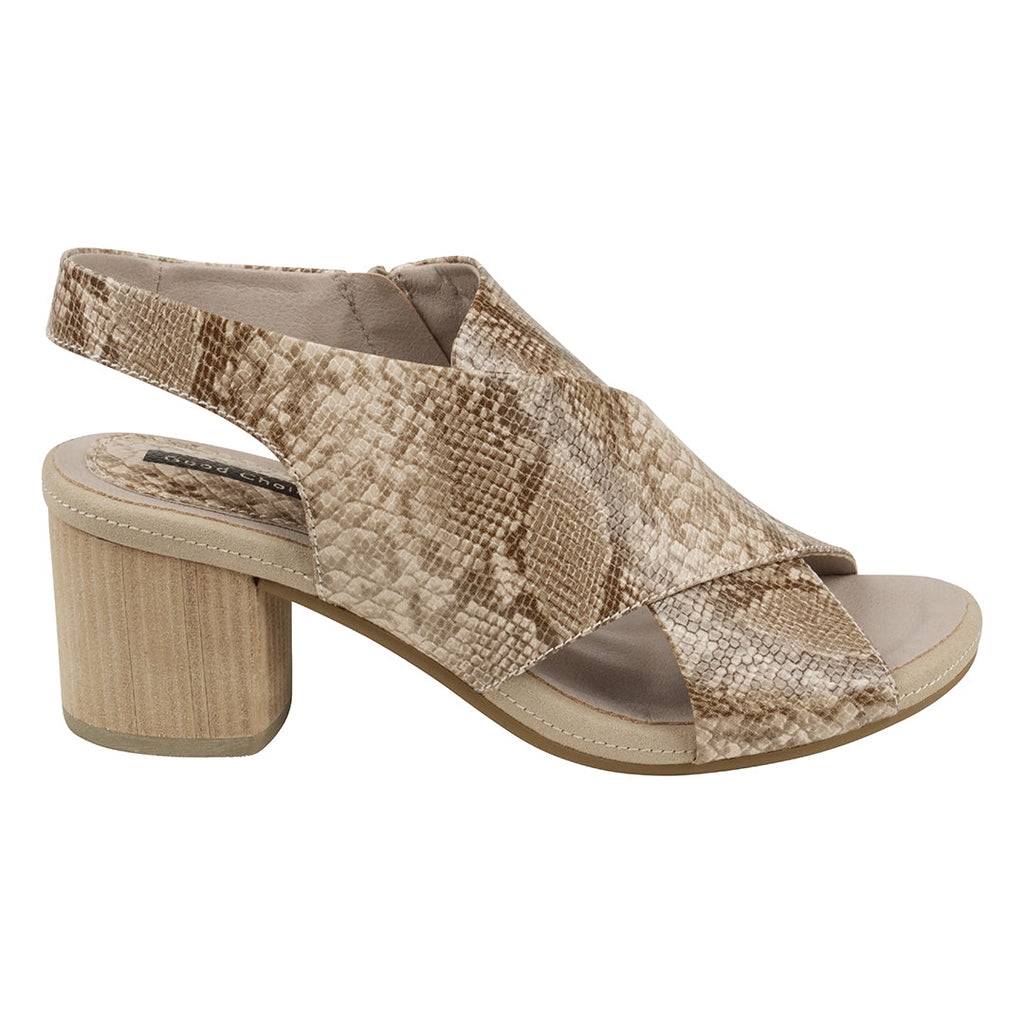 Women's Keefa Snake Print Cross Strap Slingback Sandals
