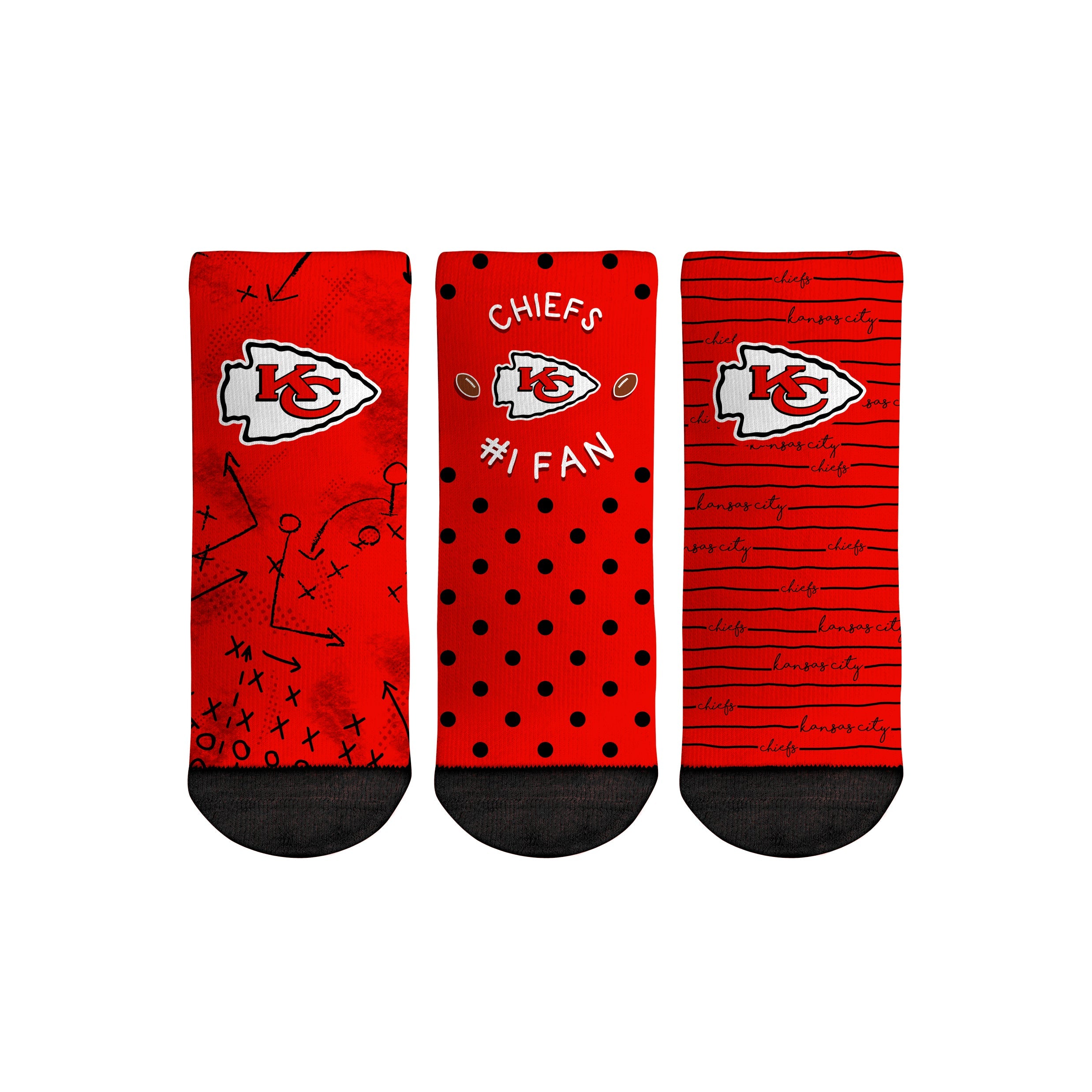Kansas City Chiefs - Number 1 Fan 3-Pack (Toddler)