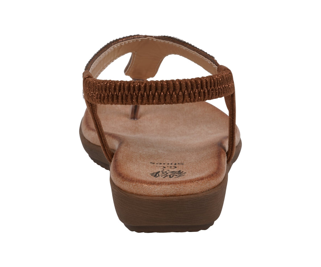 Women's Lori Bronze Embellished Flat Sandals