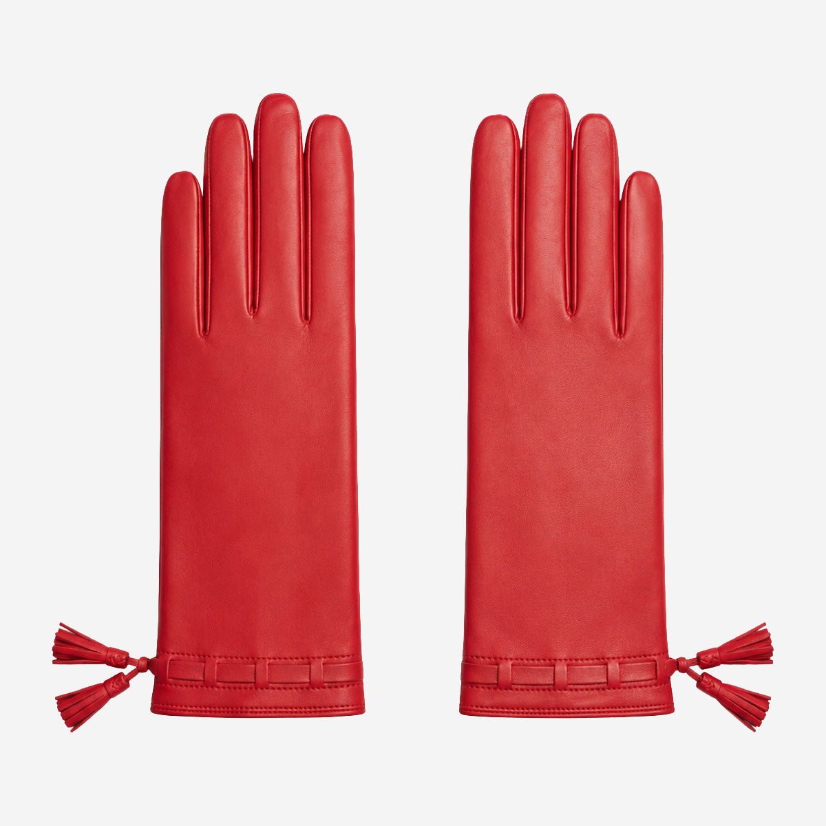 MM5010 (red) - Italian lambskin tassel gloves with luxurious cashmere lining