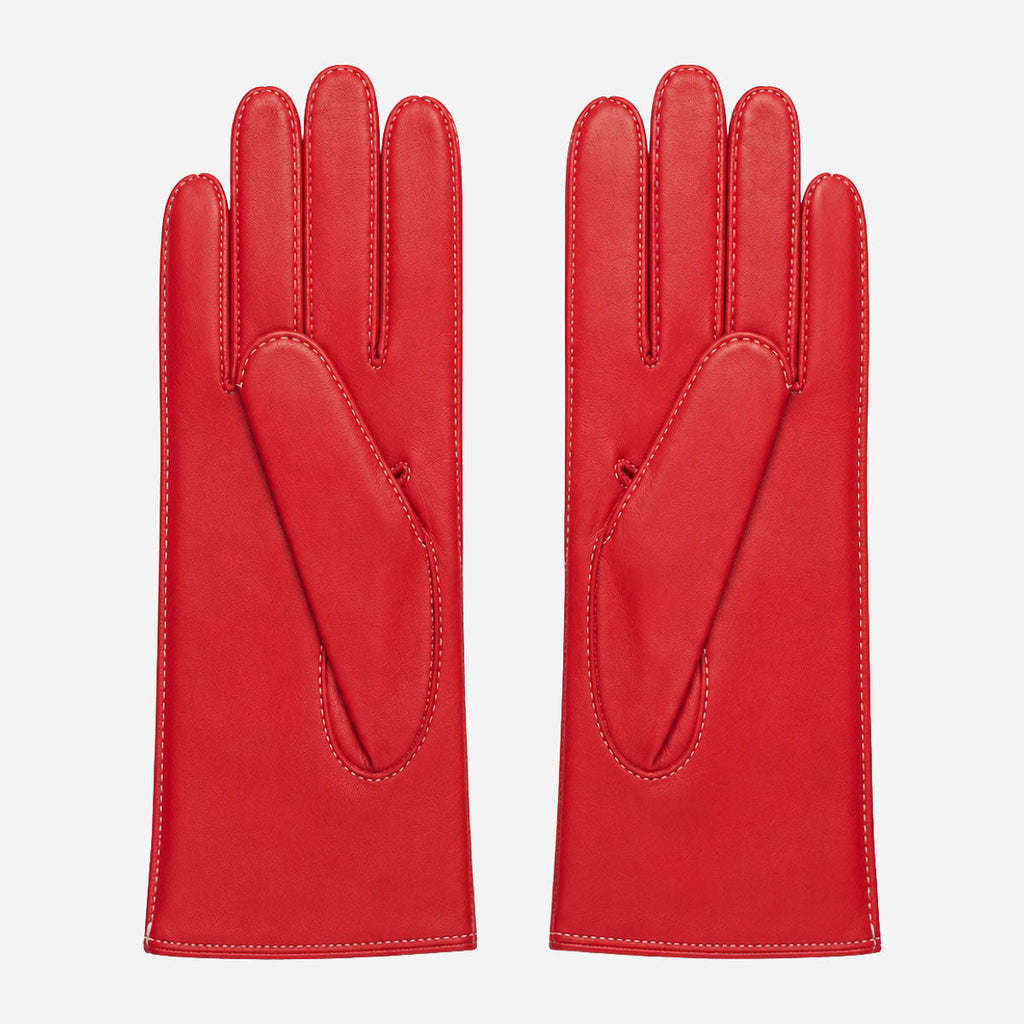 MM5020 (red/white) – Italian lambskin cashmere-lined leather gloves