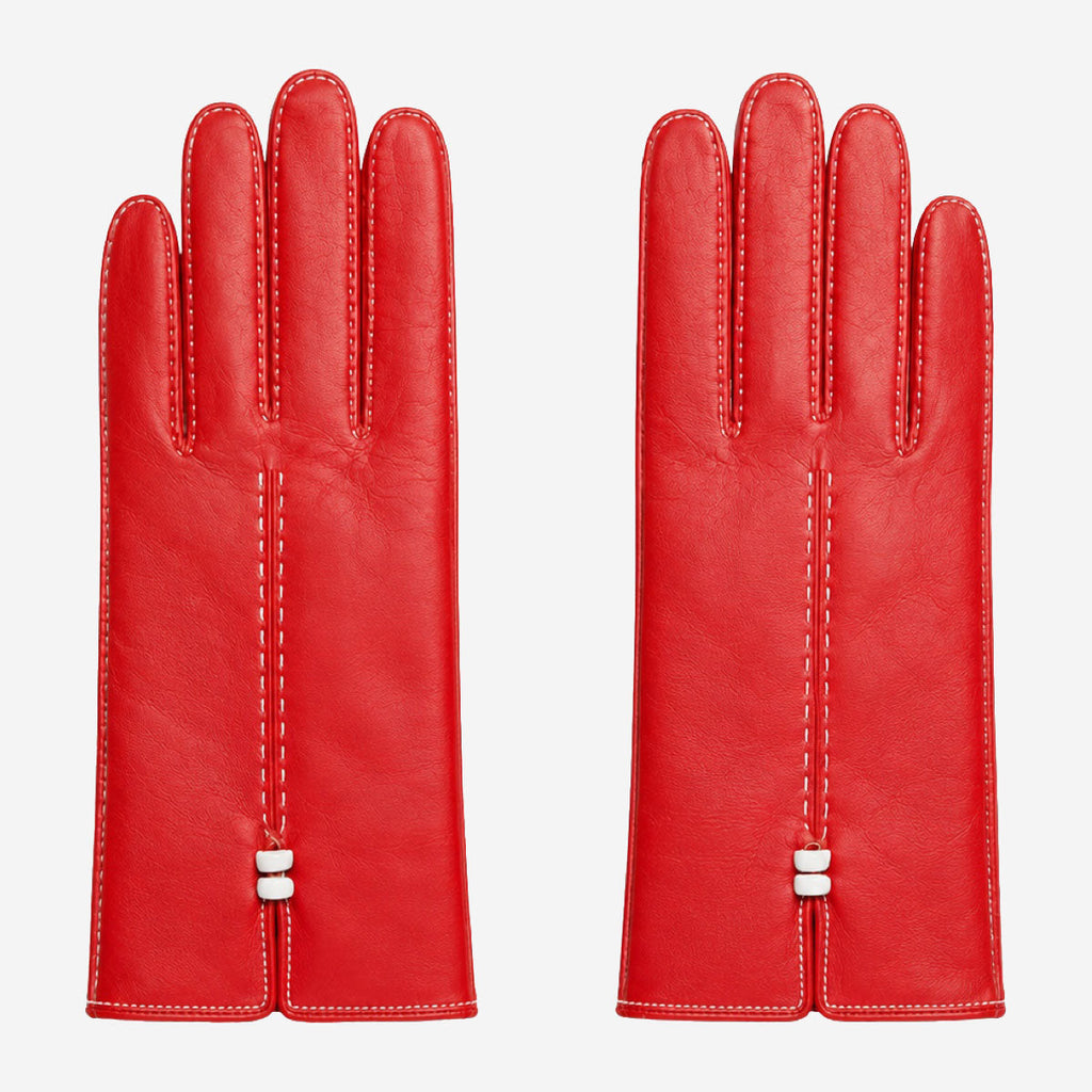 MM5020 (red/white) – Italian lambskin cashmere-lined leather gloves