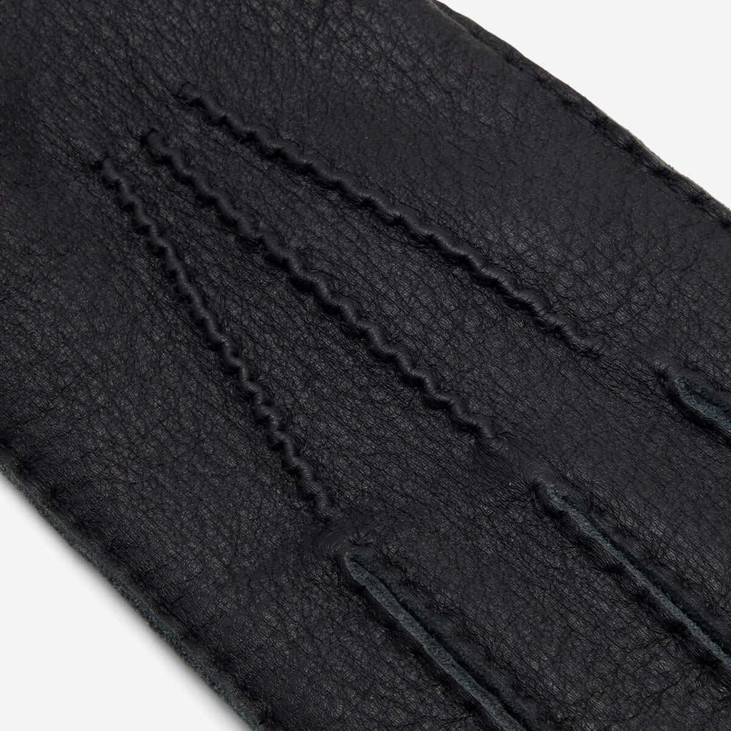 Matteo (black) - Italian gloves made of American deerskin leather with cashmere lining