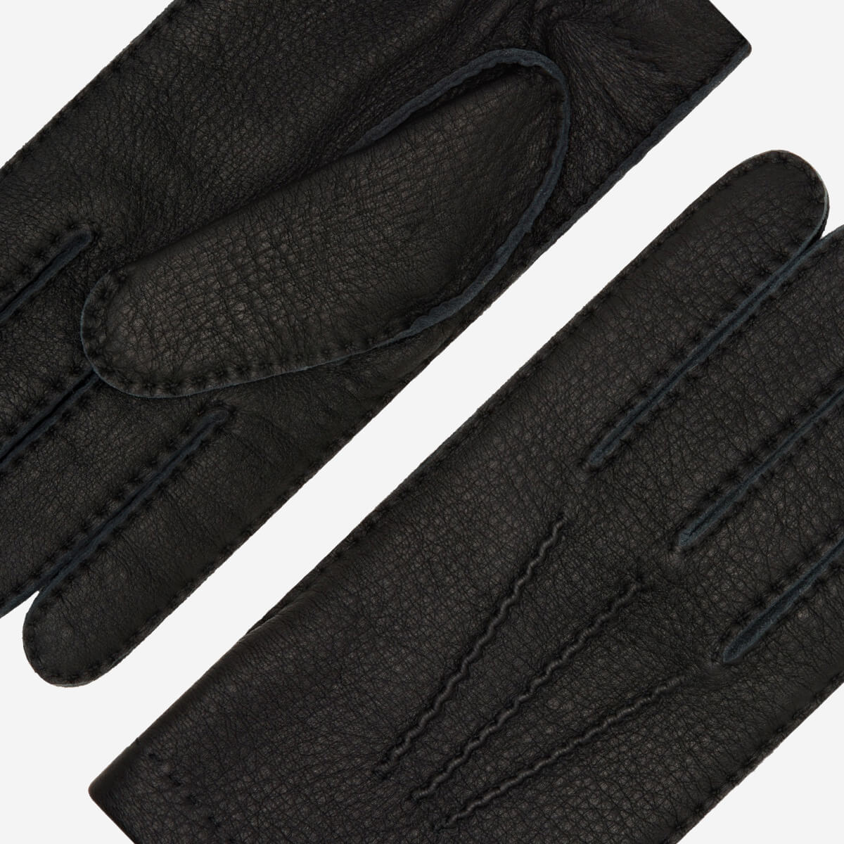 Matteo (black) - Italian gloves made of American deerskin leather with cashmere lining