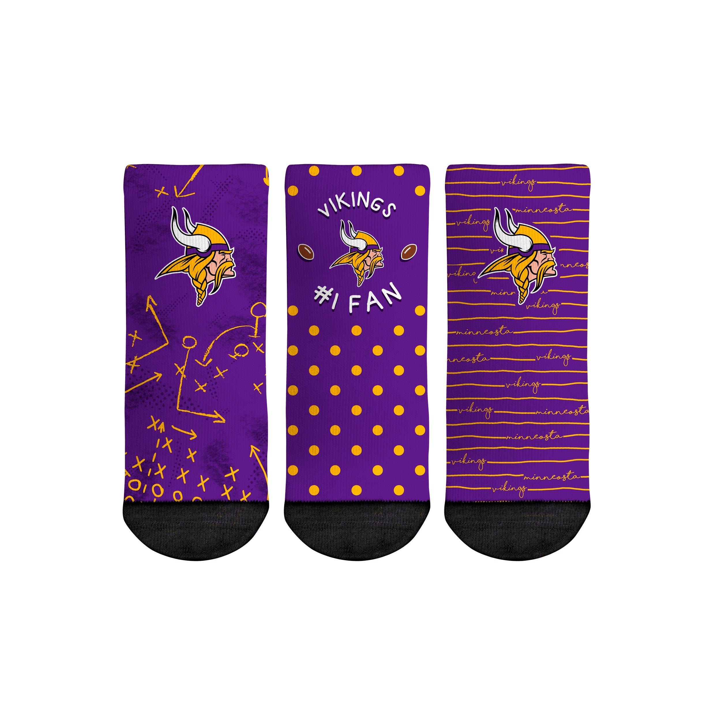 Minnesota Vikings - Number 1 Fan 3-Pack (Toddler)