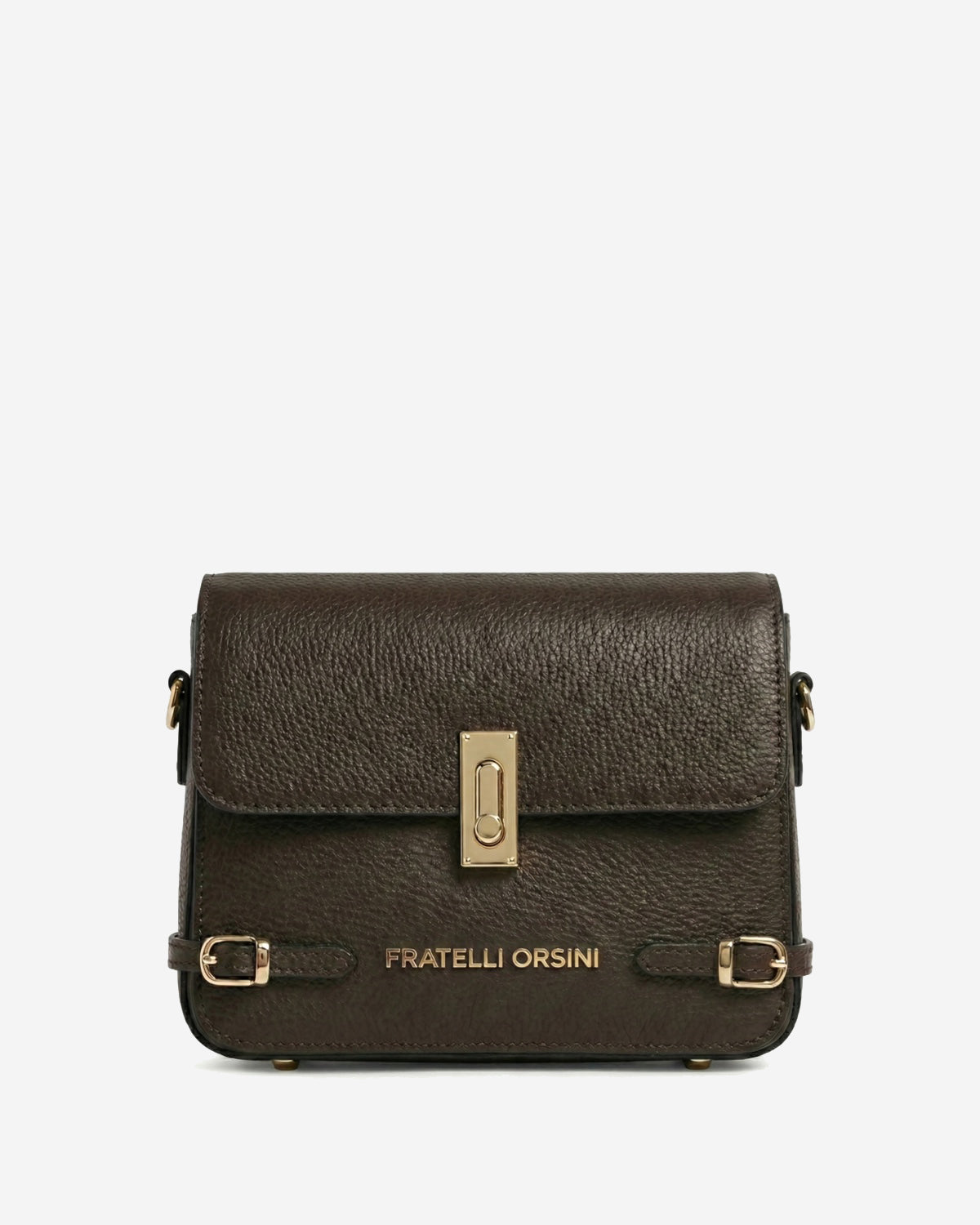 Mirella (dark brown) - Italian calf leather women's crossbody bag (with shoulder strap)