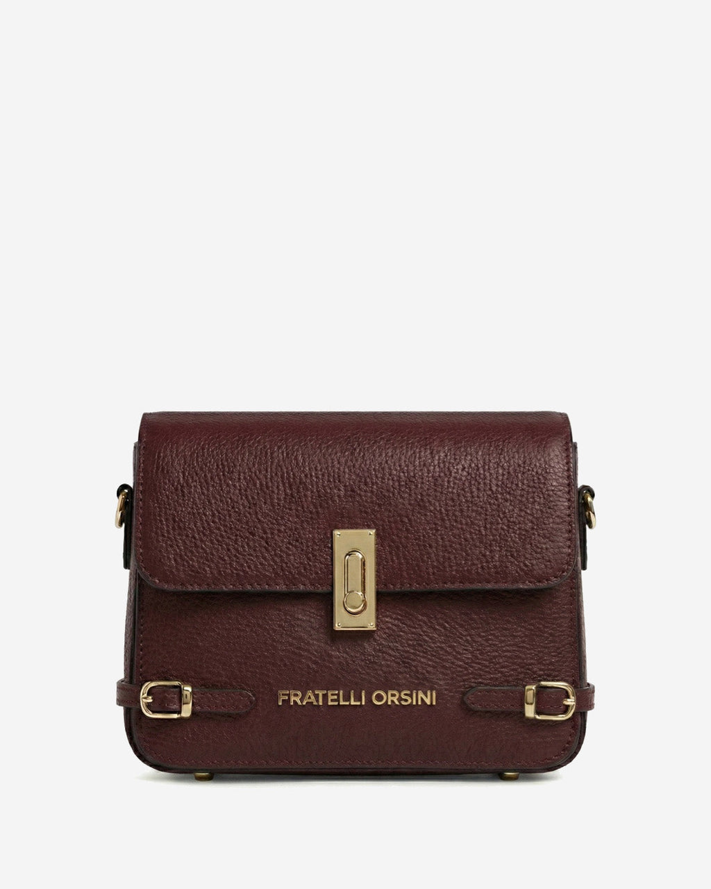 Mirella (eggplant) - Italian calf leather women's crossbody bag (with shoulder strap)
