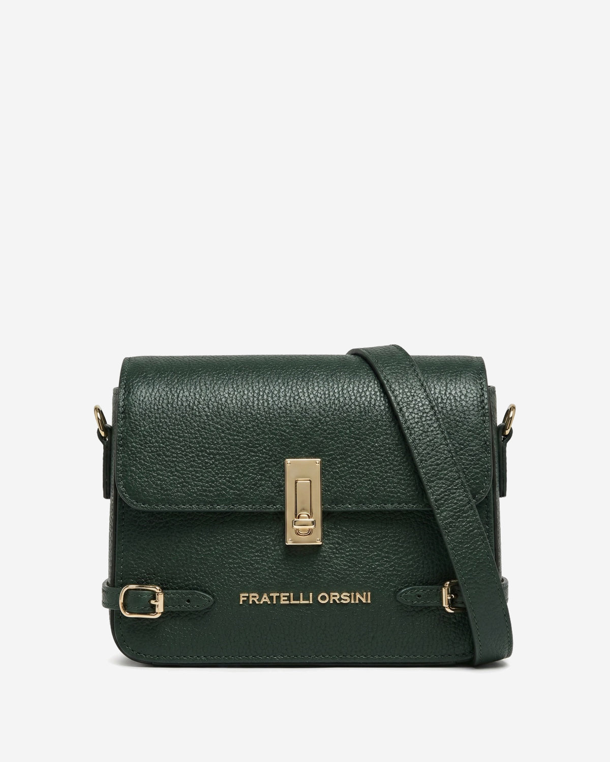 Mirella (green) - Italian calf leather women's crossbody bag (with shoulder strap)