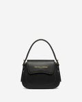 Ottavia (black) - Italian calf leather women's crossbody bag (with shoulder strap)