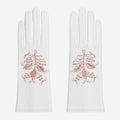 PZ01P (white) - Unlined embroidered Italian lambskin leather gloves