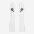 PZ01W14G (white) - Unlined Italian lambskin 16-button opera gloves with embroidery