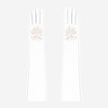 PZ01W14W (white) - Unlined Italian lambskin 16-button opera gloves with embroidery