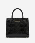 Patrizia (black) - Italian calf leather women's handbag (with shoulder strap)