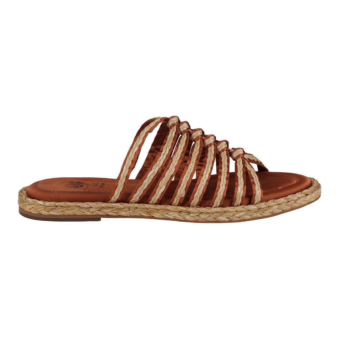 Women's Phoenix Cognac Espadrille Strappy Flat Sandals