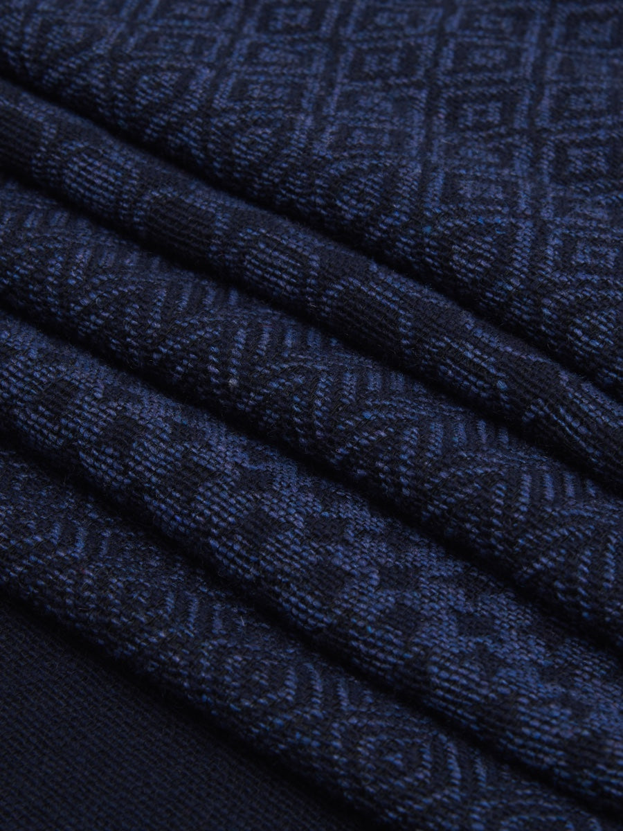 Bruno (blue) - Warm and soft Italian scarf from wool blend